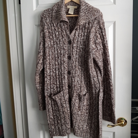 Thick Long Button Up Sweater With Belt - Picture 2 of 6